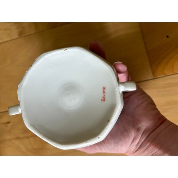 Porcelain Sugar Creamer Set Bavaria Germany Vintage  Pink Roses - Picture 6 of 7